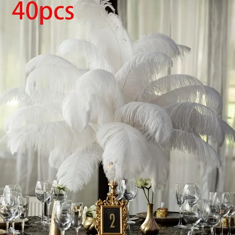 Elegant Feather Long Plush Set, Durable Texture for Wedding Centerpieces, Garden Party Decorations, Party Decor, Table Settings, Bridal Accessories, Vintage Style