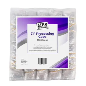 Disposable Hair Processing Caps 21 Inch 100 Count Bulk Pack, Clear Plastic for Hair Coloring, Conditioning, Hot Oil Treatment, Ideal for Salon & Home Use