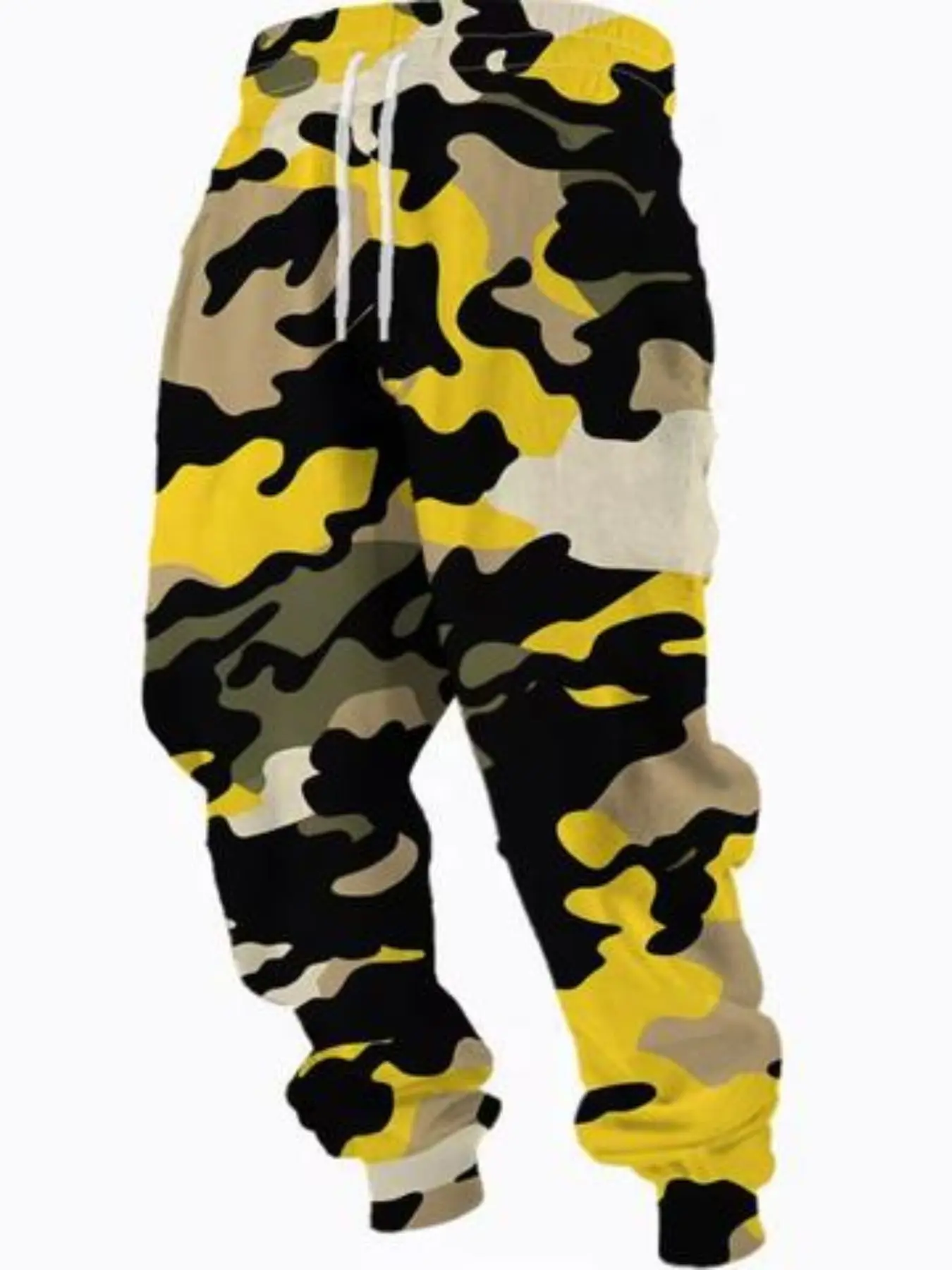 Men's Sweatpants with Digital Print, Camouflage Pattern, Casual Loose Fit, Spring & Fall, Perfect for Dates and Vacations, Ideal Gift
