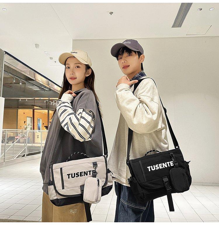 Open-top 2026 winter one-size-fits-all chest bag made of nylon fabric with lettering