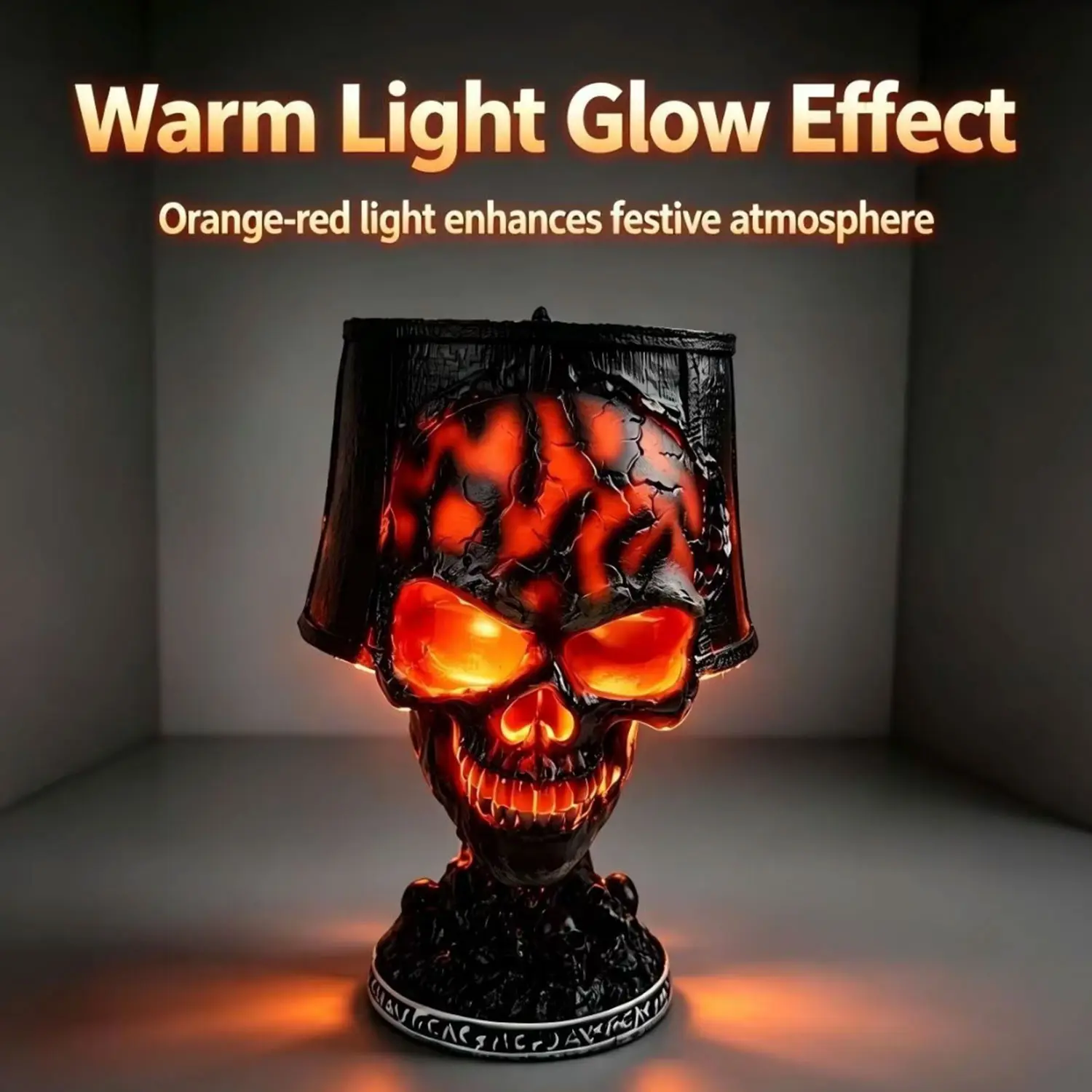 Lava Rock Resin Skull Lamp, Horror Home Decor, Novel Lighting, Gothic Style, Halloween Decoration, Festival Decor, Role Play Party Props