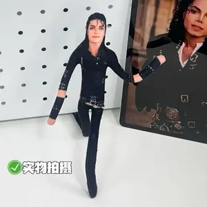 28cm Bendable Wire Human Fabric Doll Double Side Print Poseable Funny Figure Novelty Desk Decor Gift