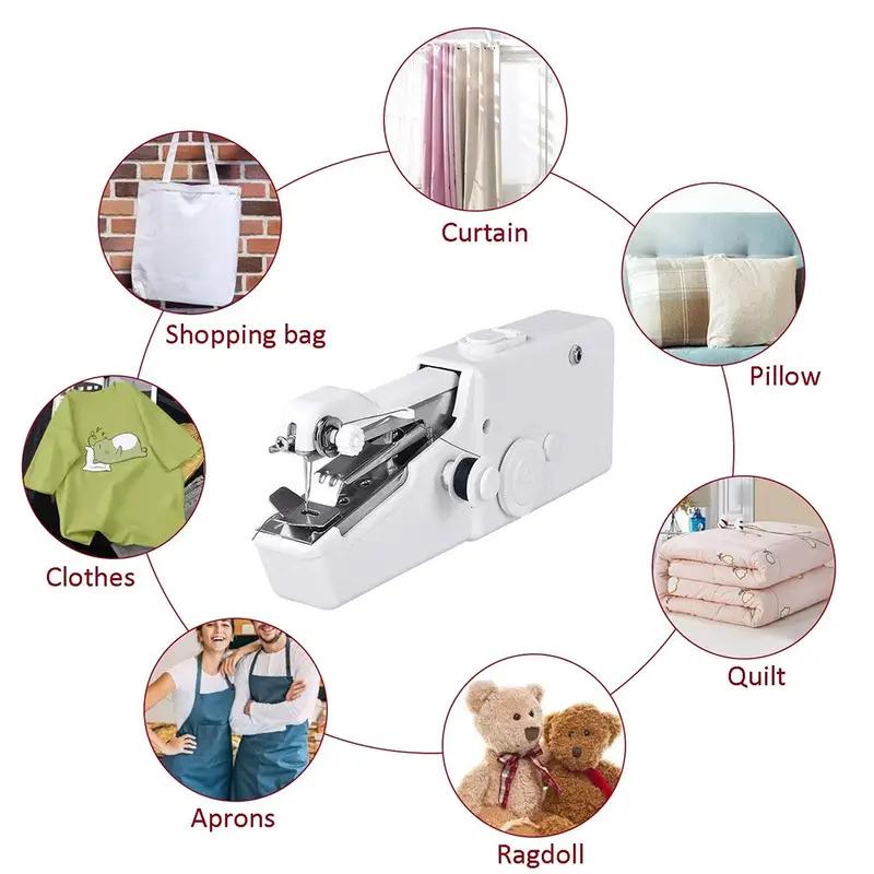 Portable Mini Handheld Electric Sewing Machine, 1 Set Practical Quick-Stitch Sewing Tool for Home Use, Sewing Supplies and Crafts, Birthday Gift Ideas and Gifts for Girlfriend (Batteries Not Included)