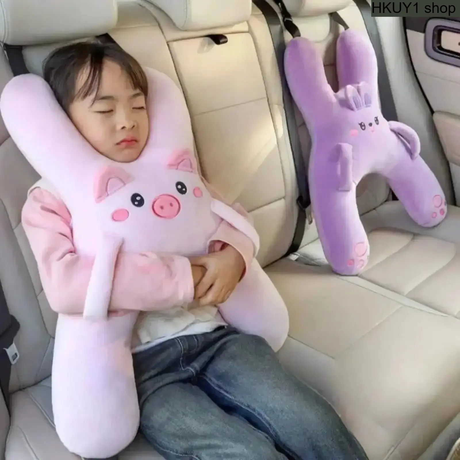 2026 Kids Travel Neck Pillow for Car Seat, Cute Cartoon Animal U Shape Pillow for Children, Soft Neck Support Cushion for Road Trips, Airplane Travel, School Bus, Nap Time and Everyday Comfort Accessories