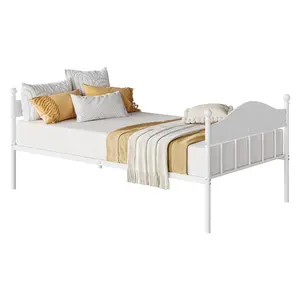 Space-Saving Twin Daybed with Trundle - Convertible Metal Sofa Bed Frame - Adjustable Heavy Duty Steel Slats, Stylish Headboard - Ideal for Bedroom, Living Room, Kids Room, Guest Room