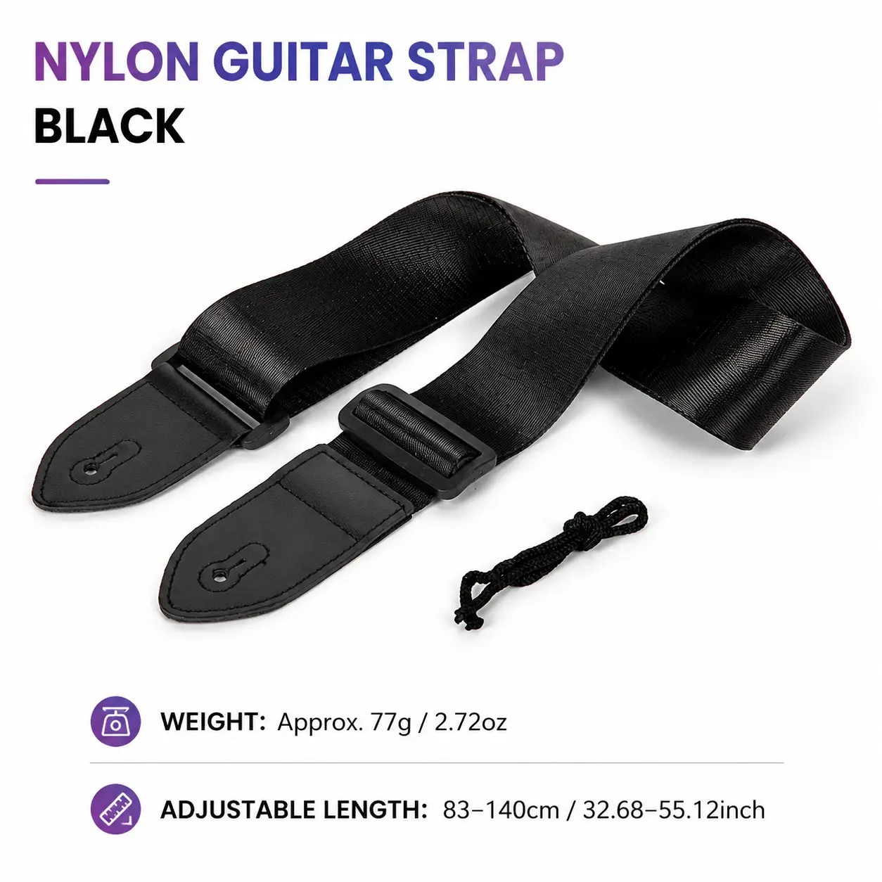 Universal Guitar Strap for Acoustic and Electric Guitars, Adjustable Shoulder Strap, Essential Music Accessory