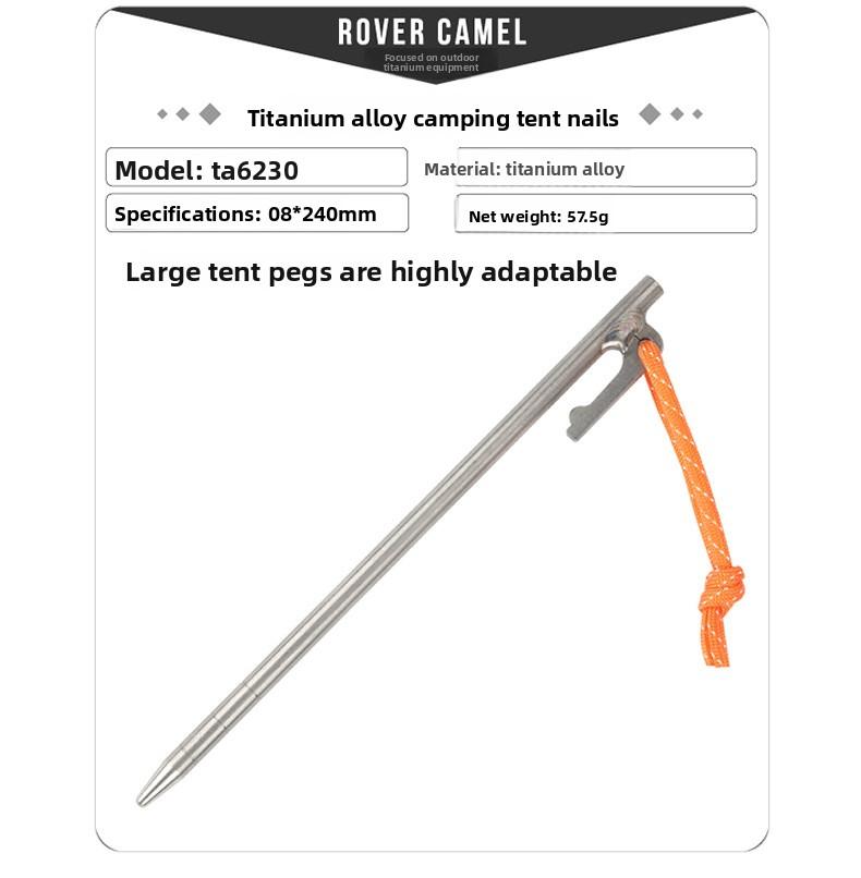 Titanium Tent Pegs Outdoor Camping Ground Nails for Sand & Gravel Terrains Heavy Duty Tent Stakes