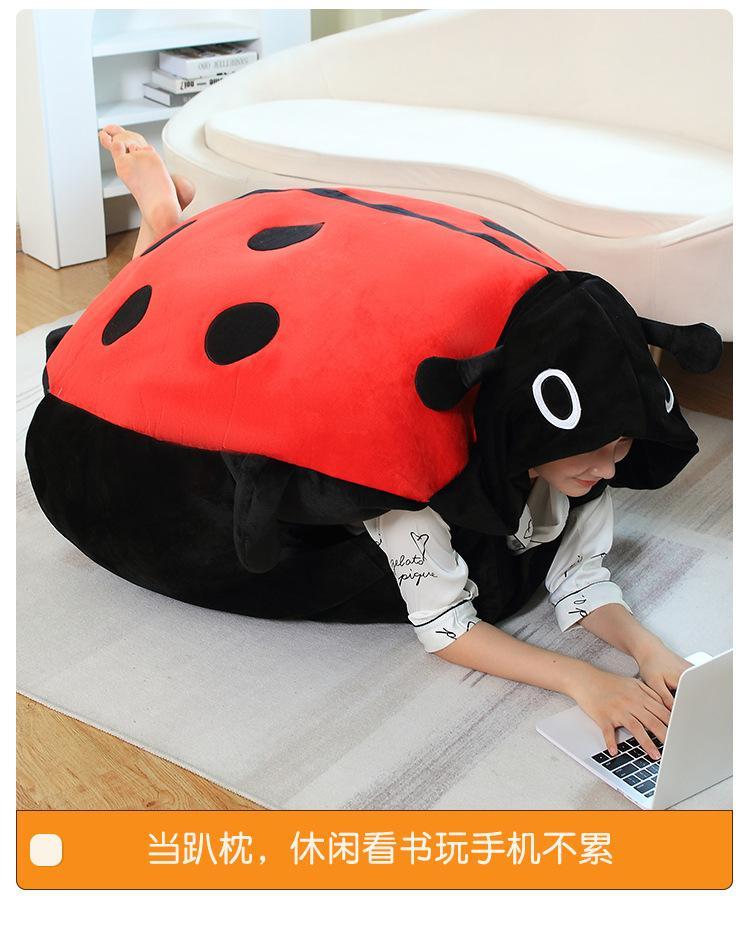 Ladybug Pillow Wearable Plush Big Bug Giant Wearable Ladybug Pillow Funny Animal Costume Dress Up for Kids Bug Pillow Gift Toy