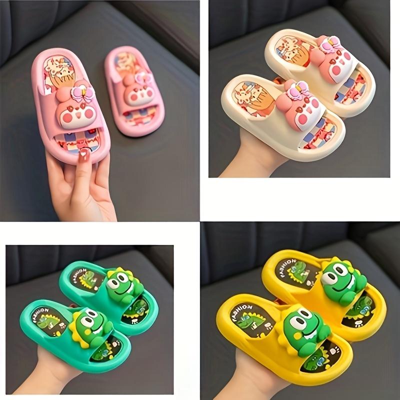 Kids' Cute Dinosaur & Rabbit Slippers - Fashionable Cartoon PVC Sandals for Boys and Girls, Lightweight & Comfortable, Ideal for Beach, Home, Travel, and Outdoor Play, Outdoor Slippers |     Playful Footwear |     Flexible Footwea