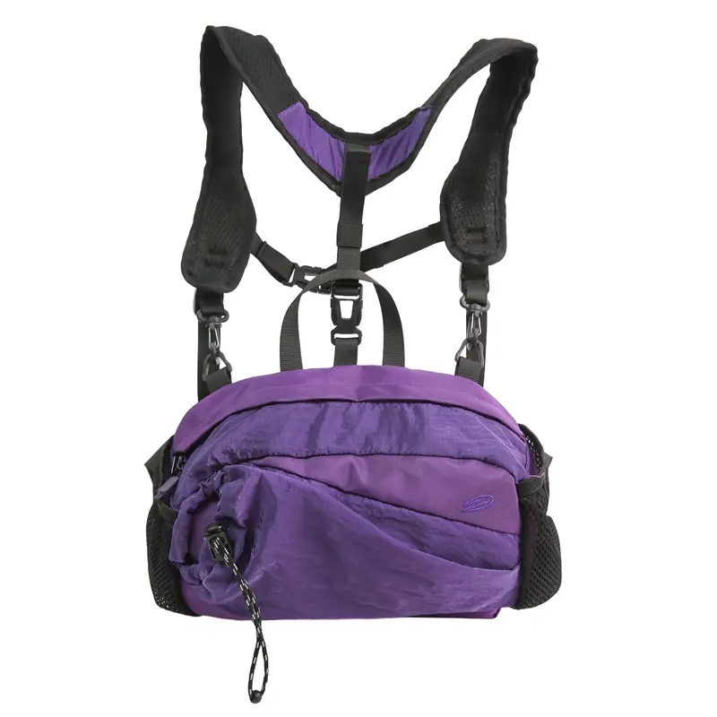 2-in-1 Convertible Chest Pack and Crossbody Fanny Pack, Ripstop Bag with Detachable Padded Chest Harness, Fully Adjustable Straps for Festival, Hydrophobic Coating, Mini Pouch, Adults, 0.86Lb, Outdoor Sports Accessories, Bottom Exterior Gear Straps, Snap,