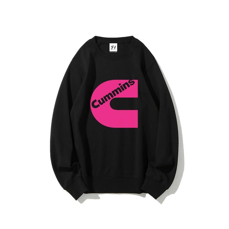 Stylish Cummins Pink Logo Sweatshirt – Fashionable unisex sweatshirt, suitable for both men and women, crew neck top, streetwear style.