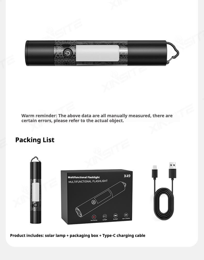 fast  shipping  items LED Bright Lanterns Multifunctional Outdoor Flashlight, Car Emergency Window Breaker and Cutter, 15 Lighting Modes, Side Magnet, Rechargeable Retractable Flashlight for ,Camping, Emergency and Halloween Gift light pocket biking bicyc