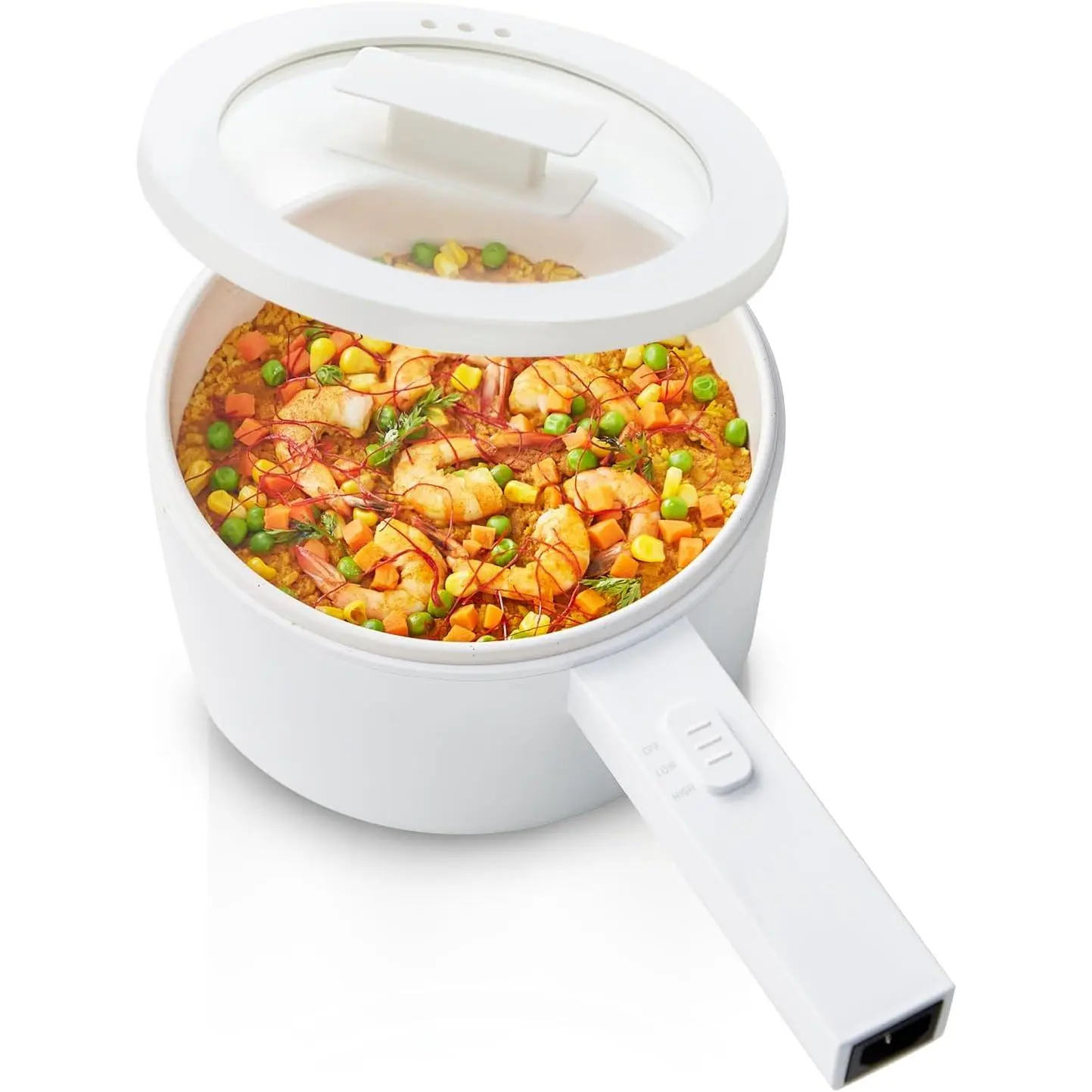 Electric Hot Pot, 1.5L Mini Electric Pot with Ceramic Non-stick Coating |   Dual Power Control Electric Pot for Cookin Steak, Egg, Fried Rice, Soup,Ramen Cooker for Dorm, Travel, Camping, RV