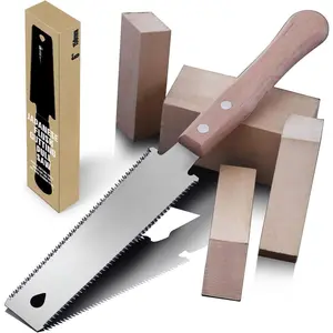 Hand Saw 6 Inch Double Edge Sided Pull Saw Ryoba SK5 Flexible Blade 14/17 TPI Flush Cut Beech Handle Wood Saw  Woodworking Tools