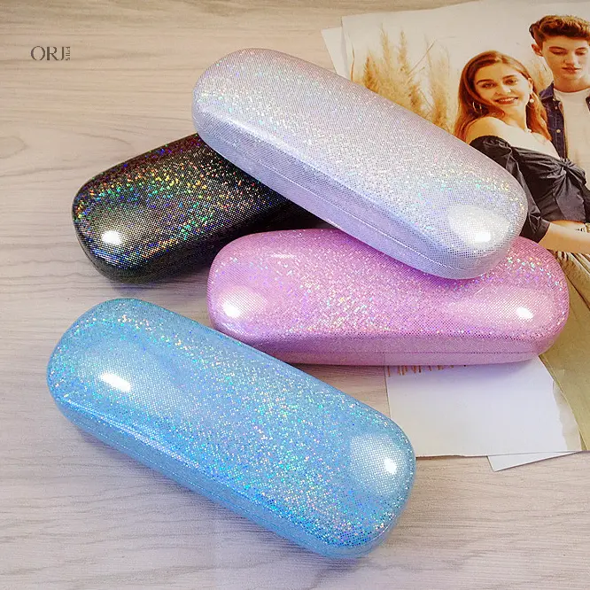 Holographic Pressure-Resistant Metal Eyeglasses Case, Storage Box for Myopia & Reading Glasses, Colorful Glasses Holder, Back to School Daily Accessory for Students Men Women