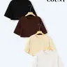 Women's Casual Basic Loose-Fit Oversize Plain Round Neck Short Sleeve Cropped Knitted T-shirt, Fitness Yoga Tee, Summer Fashion Top for Gym, Yoga and Daily Wear, Streetwear, Womenswear