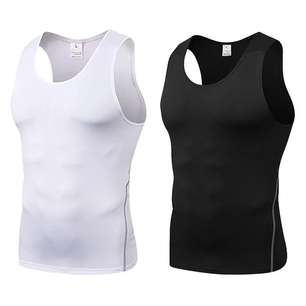 Compression Shirts Men Tummy Control Shapewear Compression Shirt Flat Belly Abdomen Slimming Vest Waist Trainer Fitness Workout
