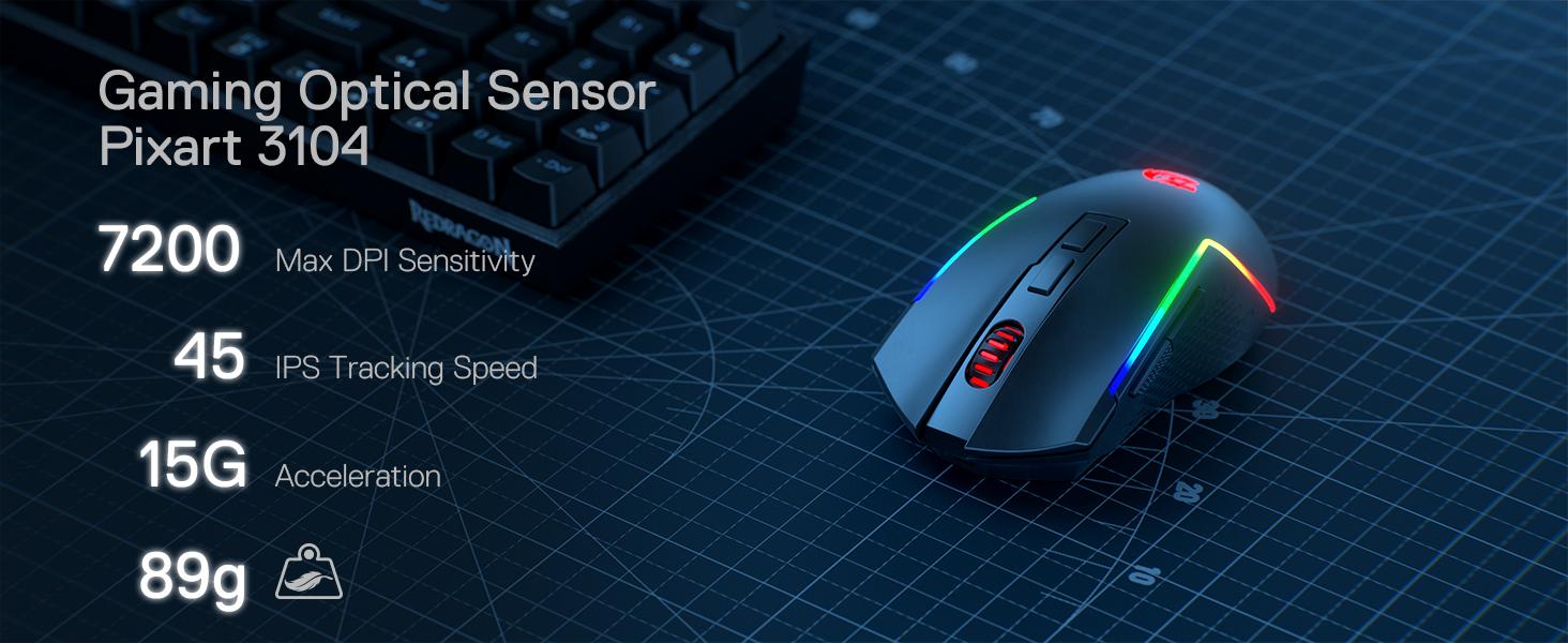 Redragon S136 Gaming Keyboard & Mouse Combo, 75% K628 Tri-Mode Wireless RGB Mechanical Keyboard and 7200 DPI Wireless Gaming Mouse Bundle, Convenient Shared Dongle