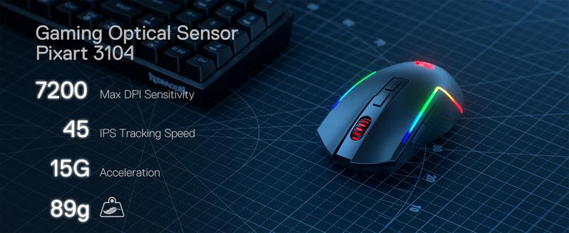 Redragon S136 Gaming Keyboard & Mouse Combo, 75% K628 Tri-Mode Wireless RGB Mechanical Keyboard and 7200 DPI Wireless Gaming Mouse Bundle, Convenient Shared Dongle