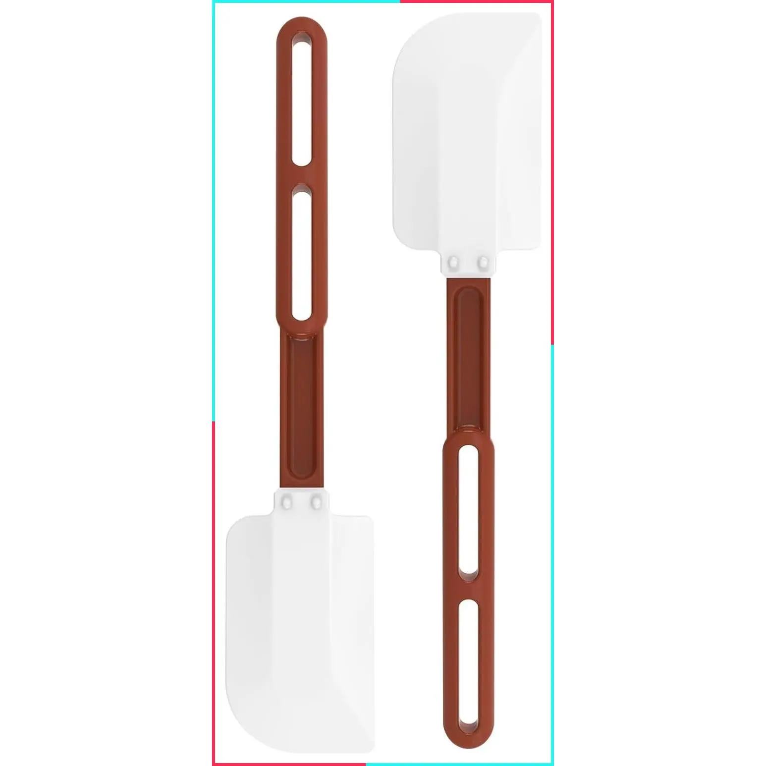 High Heat Resistant Silicone Spatulas, 13-1/2" Commercial Spatula 500°F Heat-Resistant Heavy Duty Spatula Non-Stick Scraper, Ideal for Baking/Cooking/Mixing, Commercial Dishwasher Safe, Set of 2