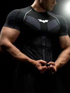 Men's Fitness Top, Quick-Dry Breathable Tight Fit, Muscle Definition, Short Sleeve T-Shirt, Gym Training, Outdoor Running, Comfortable