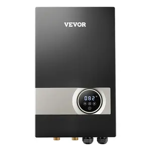 VEVOR Tankless Electric Water Heater, 27kW Instant Hot Water Heater Under Sink, On Demand for Bathroom, Kitchen, Office with LCD Touch Screen, Child Security Lock, Space-Saving, 240V Black