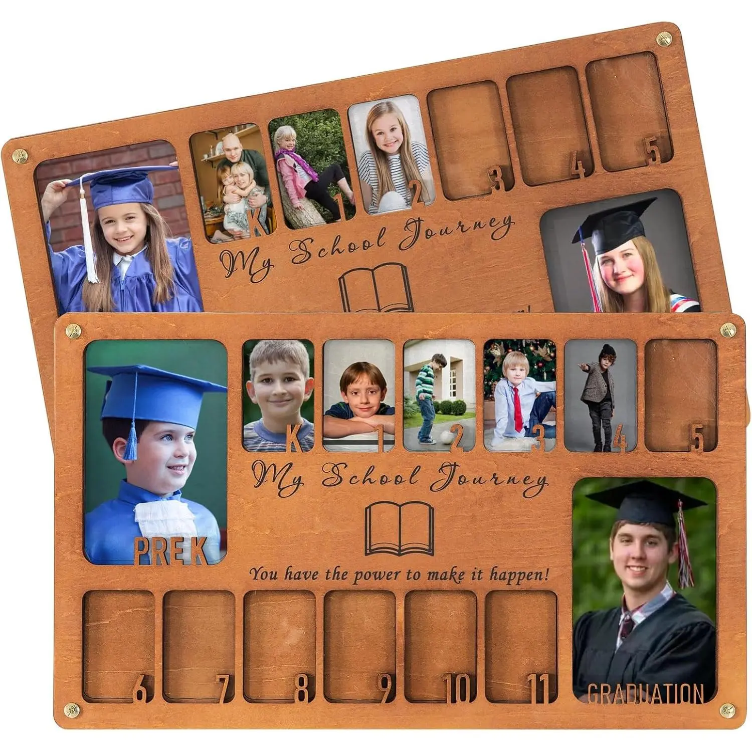 School Picture Frame Pre-k to 12,School Years Picture Frame Prek-12 for Graduation Gifts&Decor,Wooden Photo Frame Pre-k-12&Collage Frame,Graduation Picture Frames,14 Photos