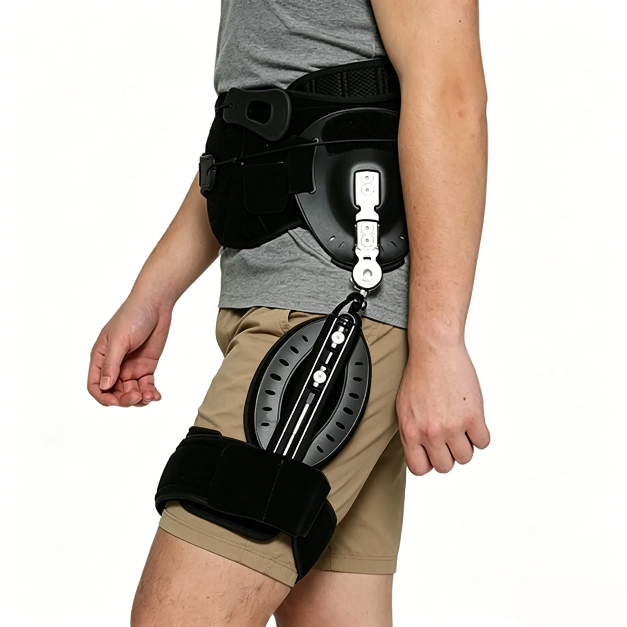Comfort Hip Abduction Brace - Adjustable ROM Hip Stabilizer with Velcro, Plastic Components, Thigh Fit, Lightweight Breathable Design for Post-Surgery Body Support, Hand Wash Only, Universal Fit for Men & Women