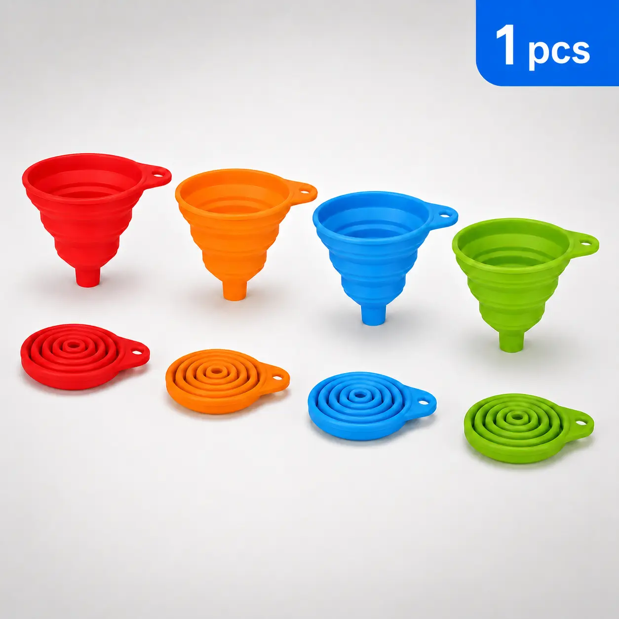 1-Pack Collapsible Silicone Funnel, Reusable No-Spill Kitchen Funnel for Oil, Water, Spices, Travel Bottles and Home Supplies,Inflatable,LED,Christmas,Lighted,Kids,Black,foldable,hd,PVC,Hinged,mail,industrial,flash,living