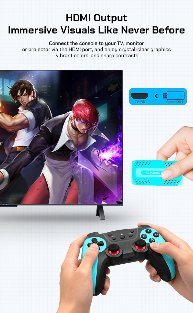 U36 Wireless Game Stick Retro Gaming Console S905 128G 50,000+ Games Support 40+ Classic Emulators For PS1/PSP 4K HDMI Kid Gifts