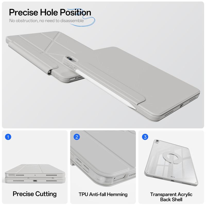 KENKE 2 in 1 Tablet Case with Detachable Tablet Holder, 1 Count Adjustable Tablet Cover with Stand, Tablet Mount Stand, Tablet & Computer Accessories for iPad Mini 7 6 10th Gen 7 8 9 Pro 11 Inch