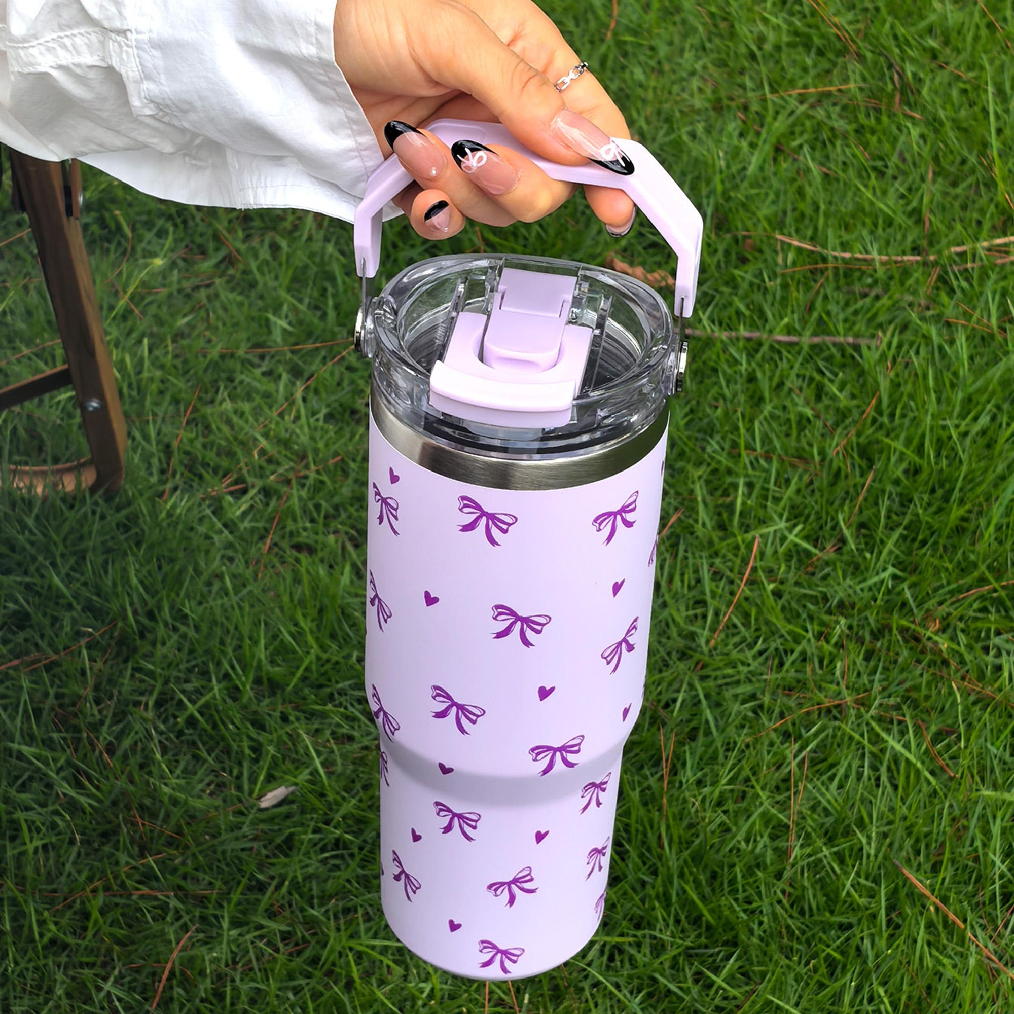 Insulated Stainless Steel Cup Stylish Tumbler, Butterfly Pattern, Dual-Layer Insulation, Leak-Proof Design, Perfect for Outdoor & Office Use #GLOBAL PICKS