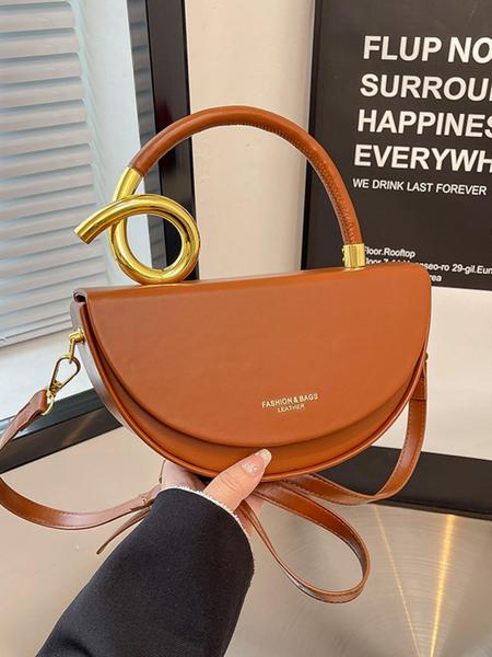 Women's Fashionable Solid Color Handbag, Crescent Bag, Casual Versatile Stylish Crossbody Bags for Daily Commuting, Stylish High-end Commuter Bag for Party and Shopping