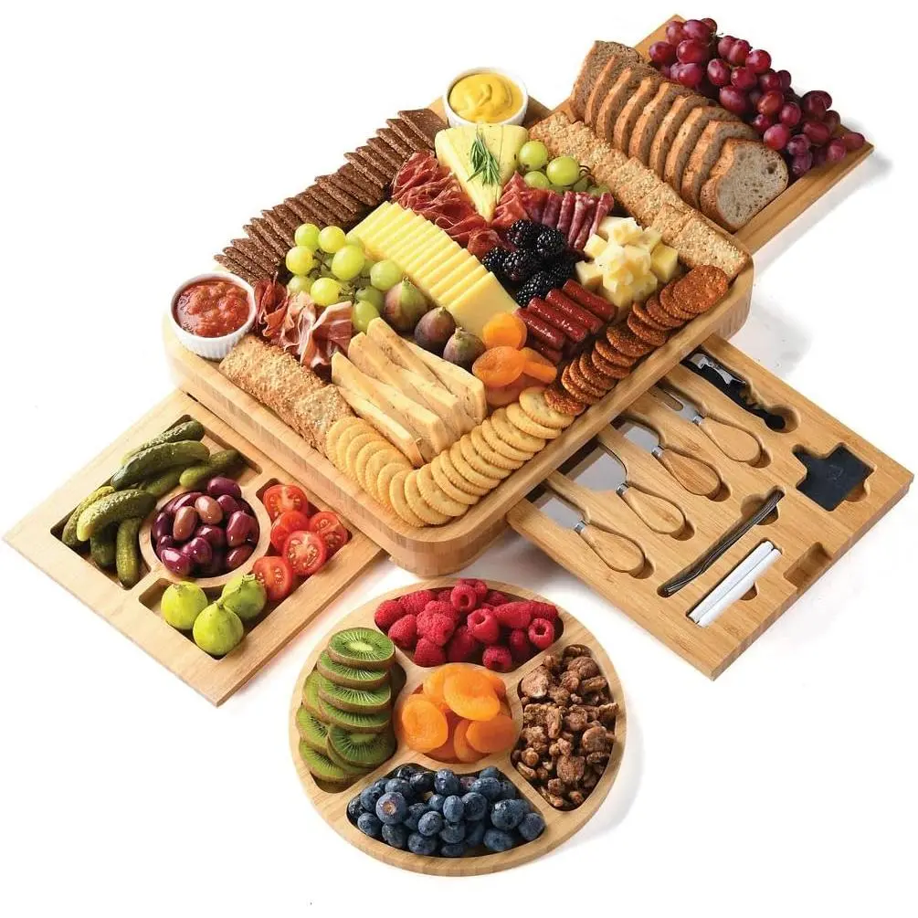 Charcuterie Boards  Set - Simple Meat and Cheese Board Set wh Charcuterie Board Accessories, Valentines Day Gifts,  House Warming Gifts   -