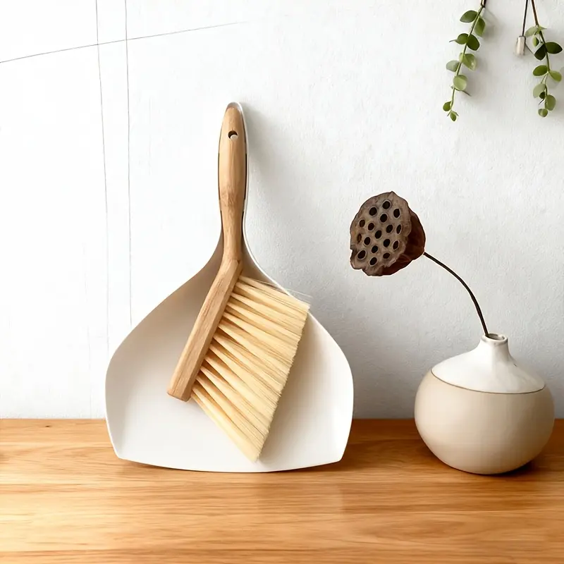 1 Set of Dustpan and Broom, a Small Desktop Broom and Dustpan Set, Hand Sweeping Set, Hand Brush with Dustpan, for Kitchen, Living Room, and Windowsill, Can Be Used as a Hard Floor Cleaning Kit