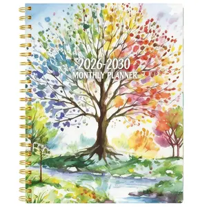 2026-2030 Monthly Calendar - From January 2026 to December 2030, a 5-year monthly calendar with annual calendar layout, month tabs, 60-month calendar, 13.97 cm x 21.08 cm, flexible cover, durable double-wire spiral binding