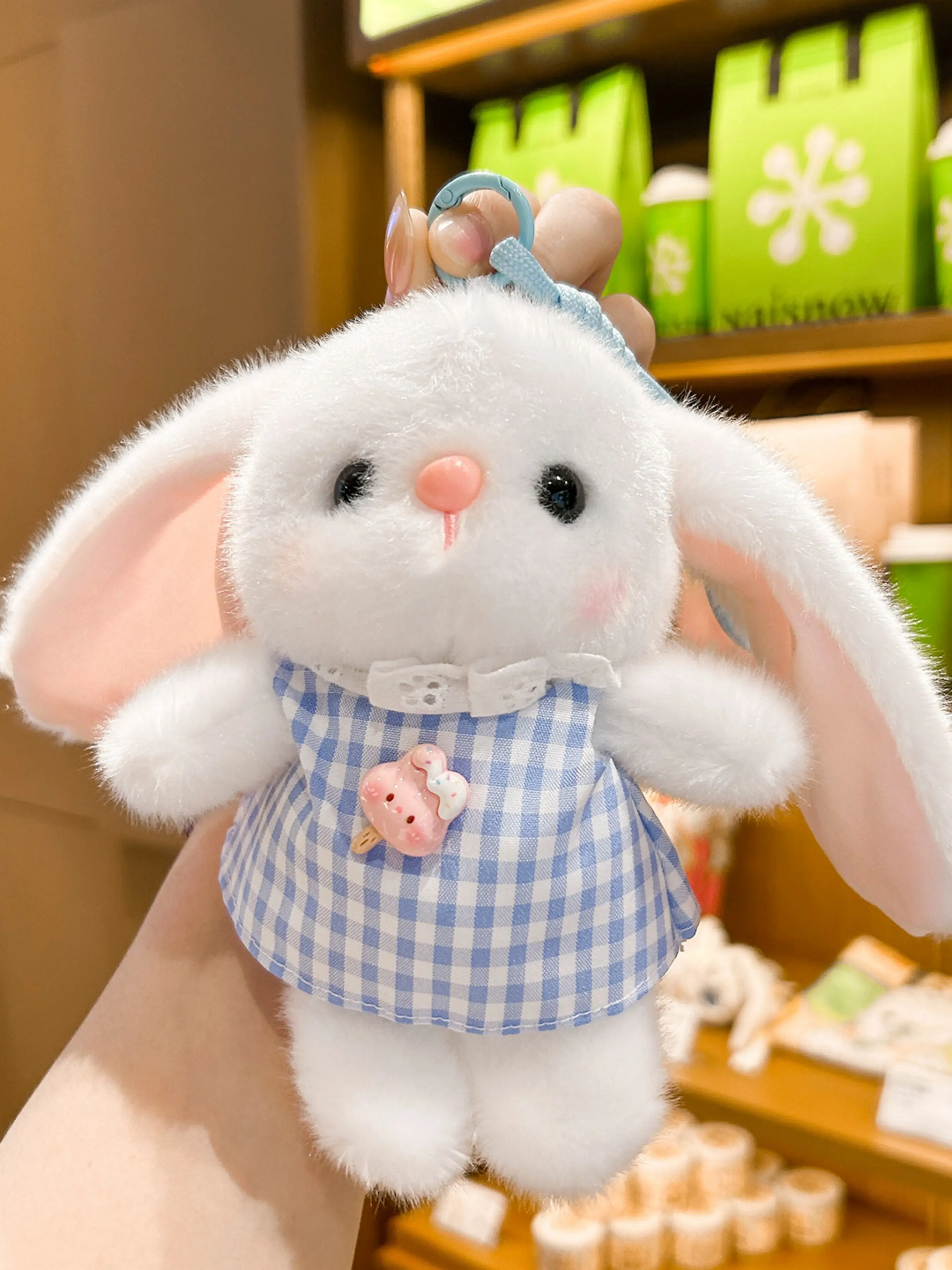 Cute Plush Bunny Keychain, Fashionable Bag Charm, Portable Backpack Accessory, Zoo Souvenir, Birthday Gift, Party Favor, Summer Decor