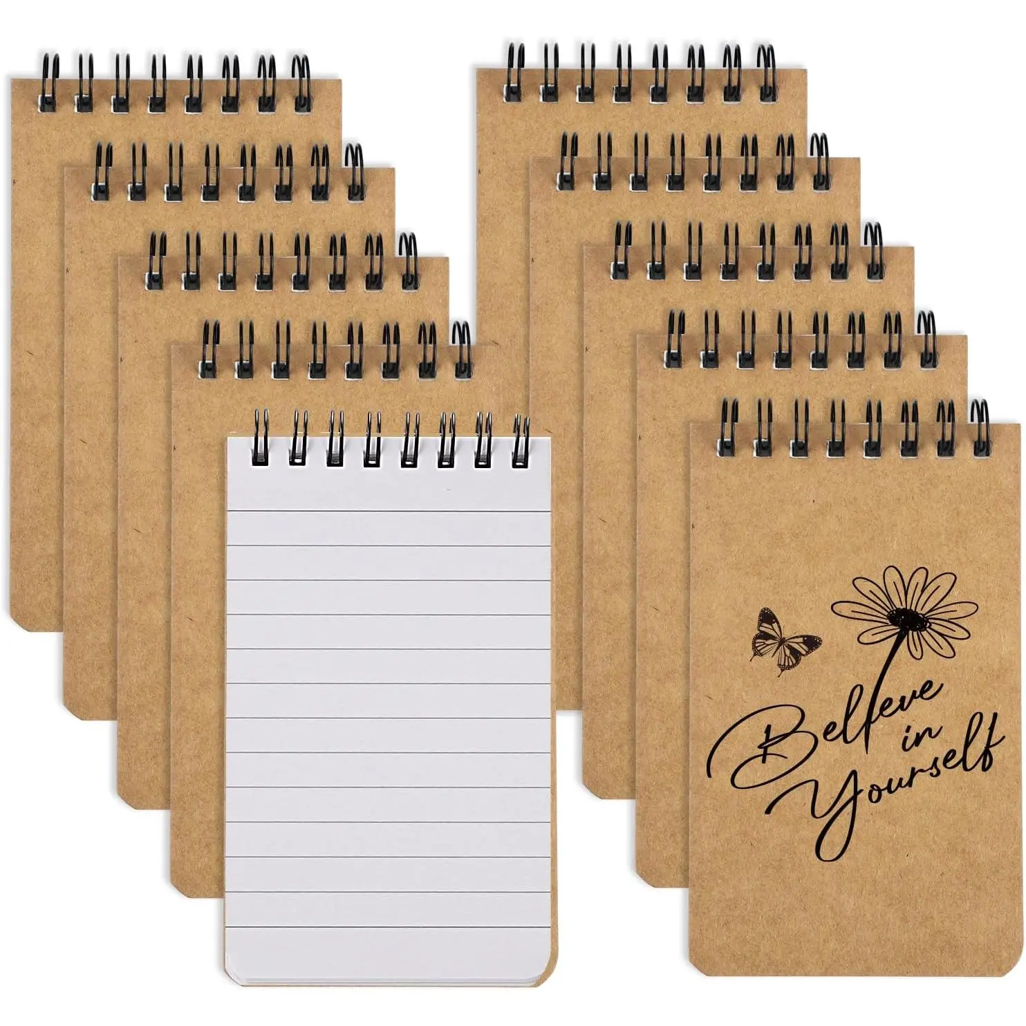 10 Pack Small Spiral Notepads, 3x5  Lined Pocket Notebook | Portable 3x5 Size, Spiral Bound Lined Pages,  Cover, for School, Office, Lists, Notes and Reminders