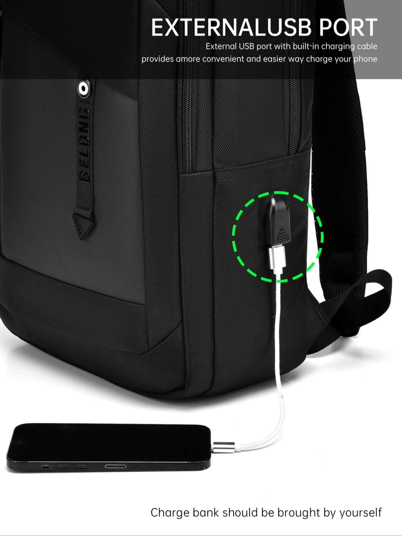 Business Style Large Capacity Backpack, Lightweight Zipper Backpack, Casual Solid Color Backpack for Men, Business Travel Backpack