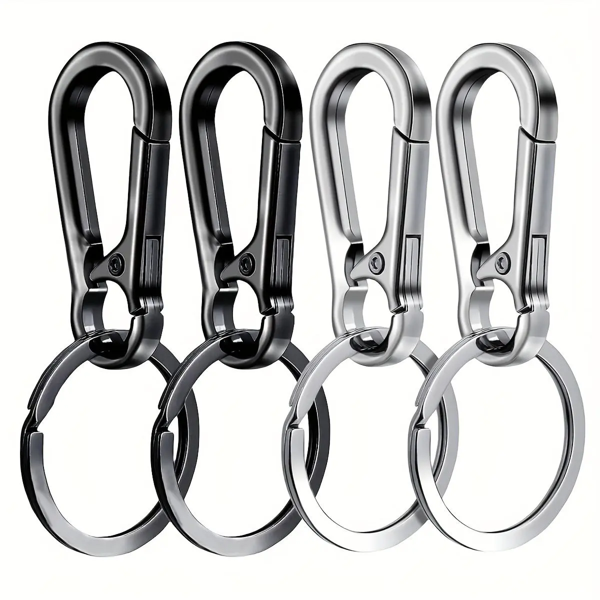 1-piece mountaineering ring, keychain, metal mountaineering ring keyring, bracket, storage bag, suitable for men.