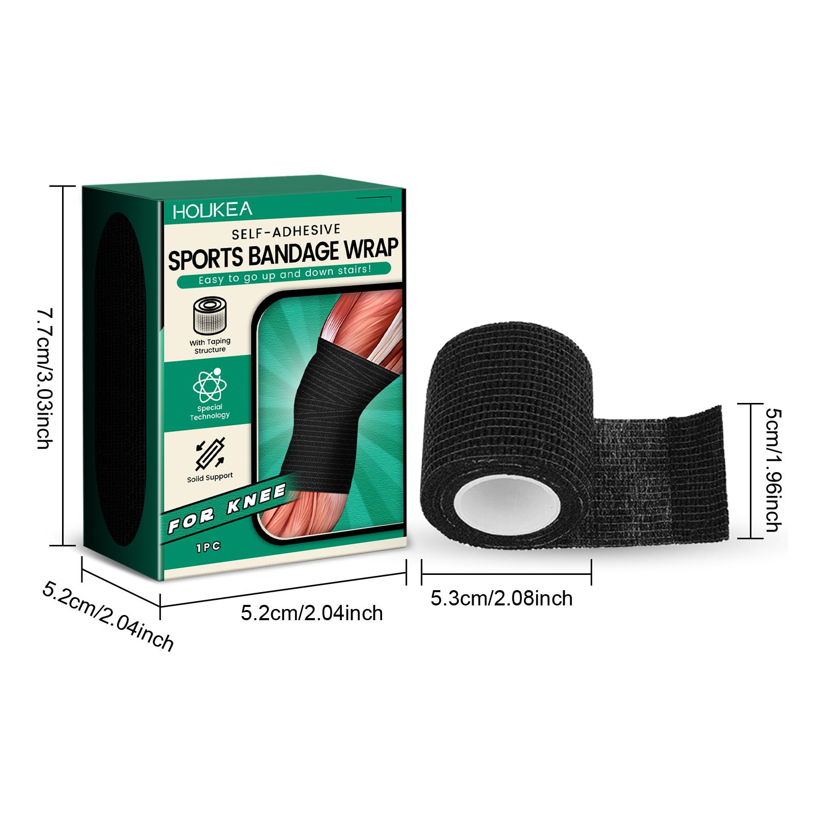 Houkea Elastic Self-Adhesive Sports Bandage Relieves Pain in Wrist, Elbow, and Knee, Waterproof Elastic Protective Bandage