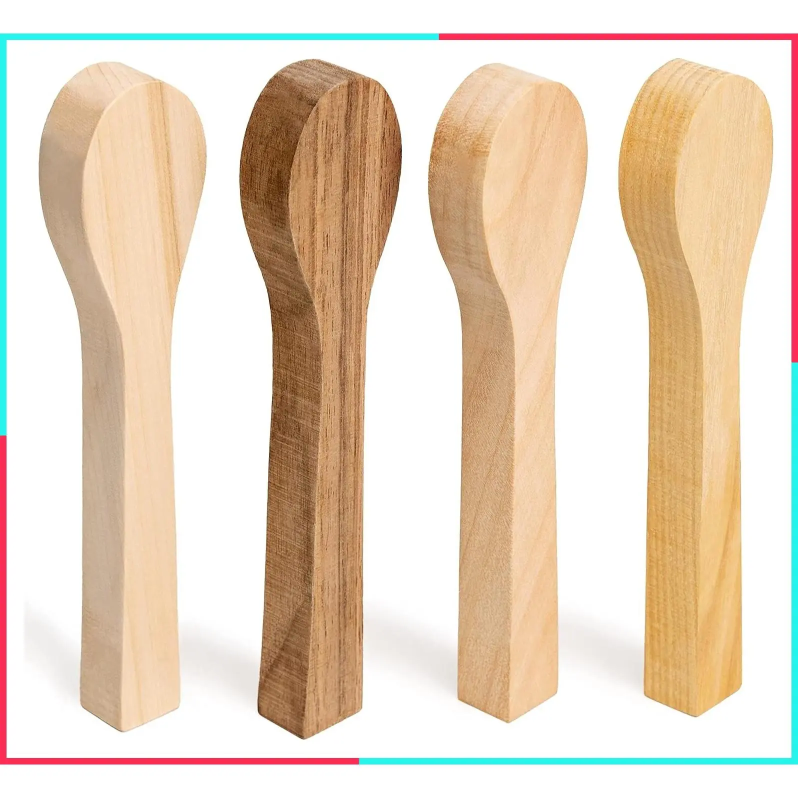 Basswood Spoon Carving Blank Kit - Unfinished Wooden Spoon Blank and Whittling Blocks for Wood Carving, BB2