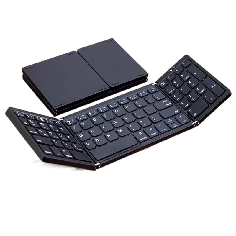 Bluetooth folding keyboard with numeric keypad, mini portable silent keyboard, universal keyboard for mobile phones and tablets