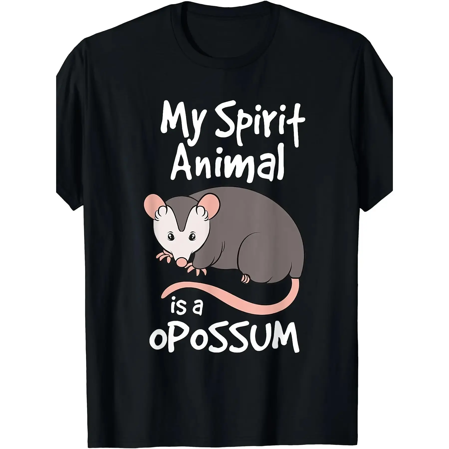 Funny Opossum My Spirit Animal Is A Opossum T Shir unisex soft cotton short sleeve t shirt, vintage graphic casual tee for men women teens, perfect birthday holiday gift for camping travel gym daily street casual wear