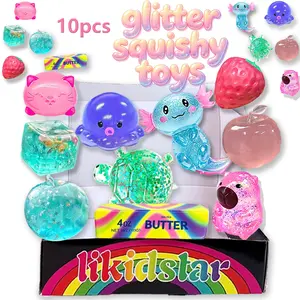 10-Piece Surprise Blind Box Malt Sugar Squishy Set, Stress Relief Creative Slow Rebound Squishies, 10 Styles, Party Gift