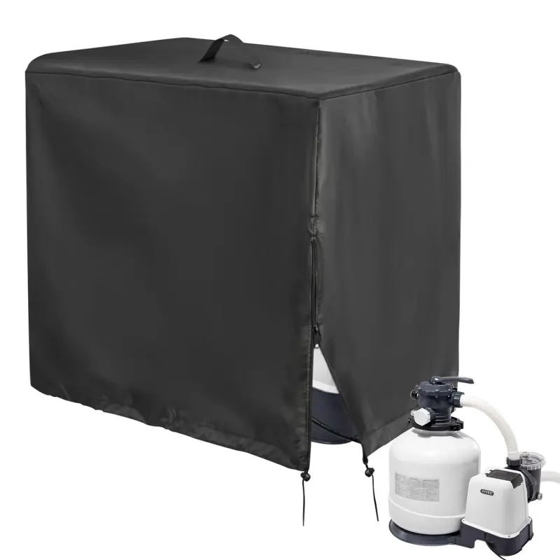 Sand Filter Pump Cover,Heavy Duty Durable Protection Pool Filter Cover,420D Waterproof UV Resistant Anti-Fading Pool for Above Ground Pools Protector Cover