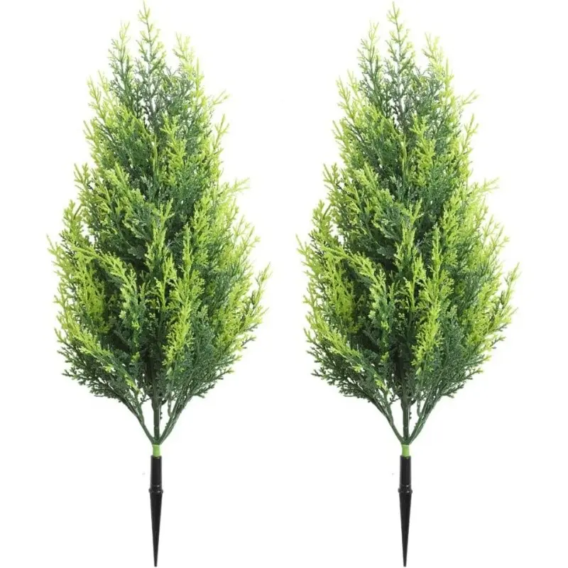 2pcs Artificial Topiary Christmas Tree, Fake Evergreen Norfolk Pine Decor, UV Resistant, Outdoor Indoor Yard Art