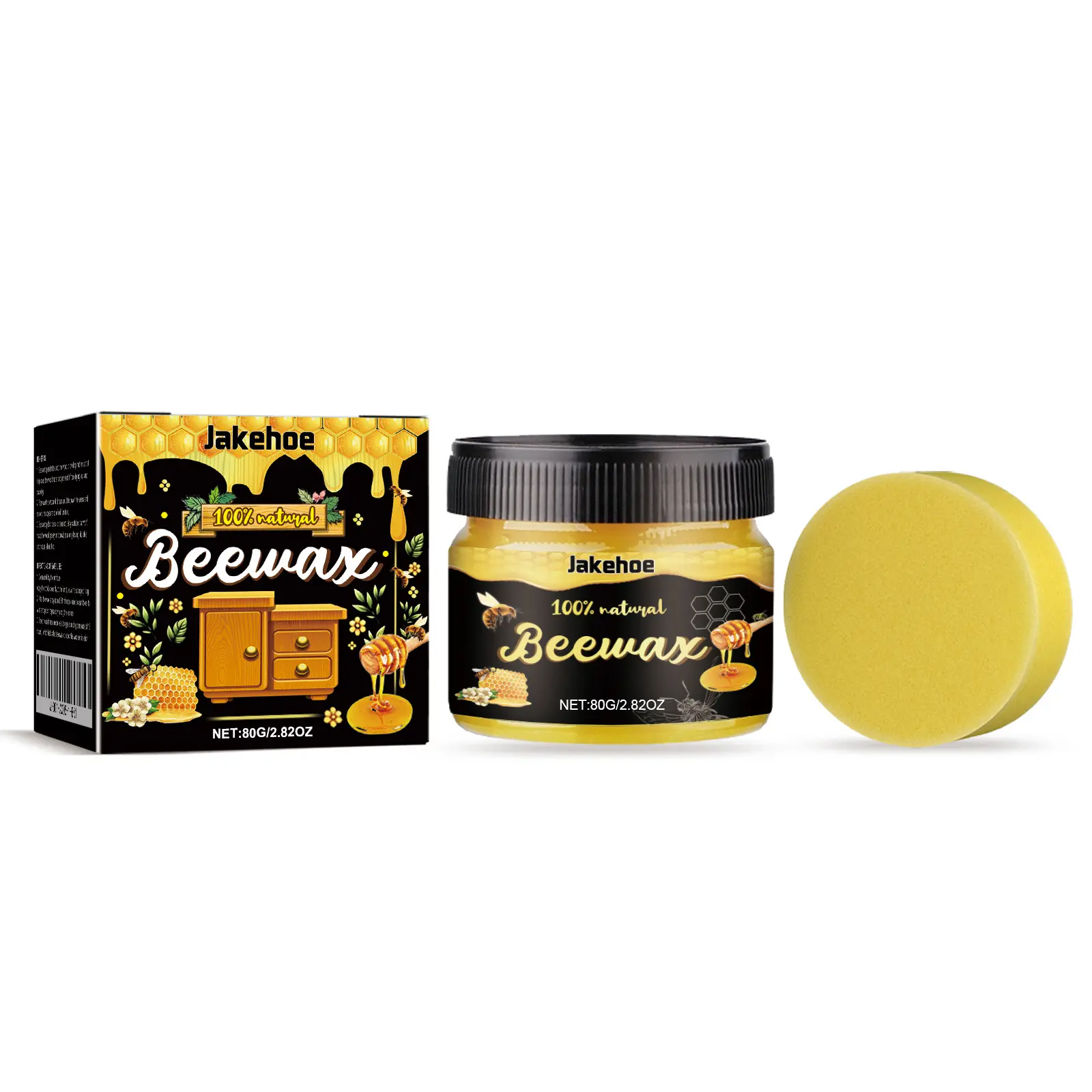 Jakehoe Wood Polishing Beeswax Wood Floor Polishing and Brightening Care Wax Wood Furniture Stain Removal Cleaning Wax