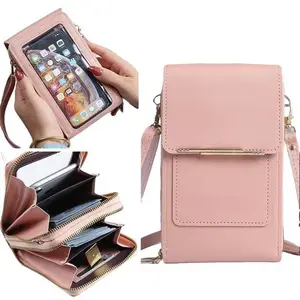 Women's 2026 Trendy Minimalist Protective Gear Touchscreen Crossbody Phone Wallet - Water-Resistant, Multi-Card Slots, Coin Pouch, Adjustable Strap for Shopping, Travel