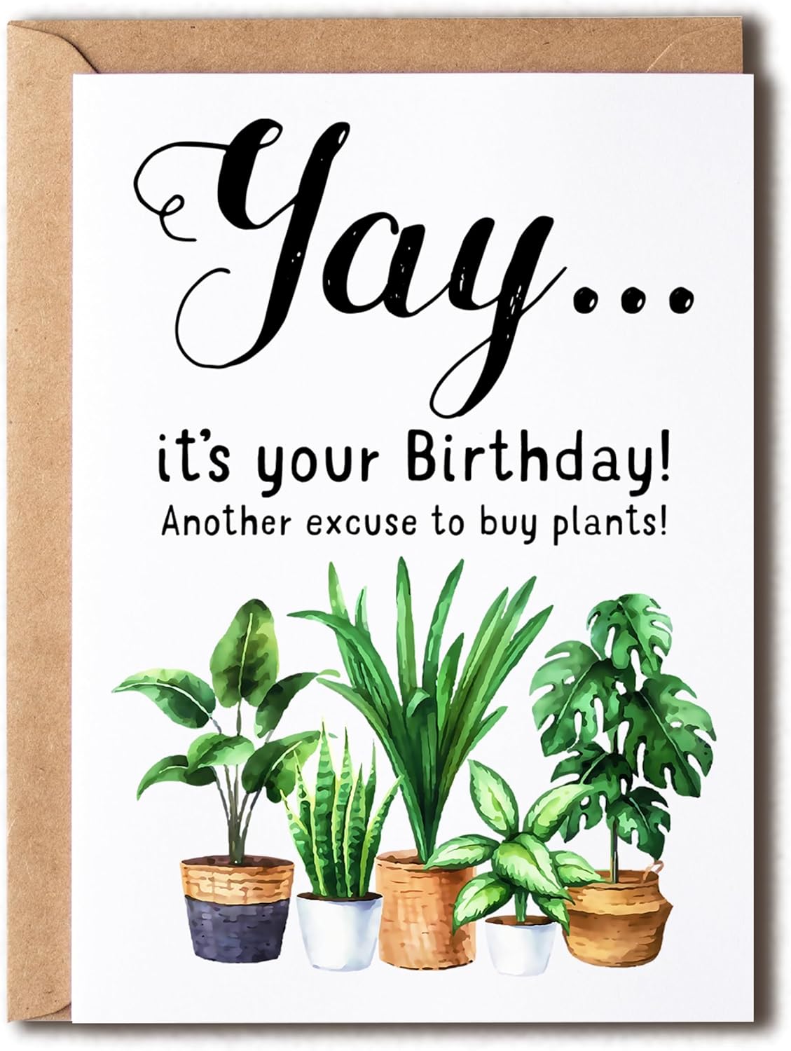 Happy Birthday Greeting Card - Plant Lady Card - It's Your Birthday - Gift Idea For Plant Lover